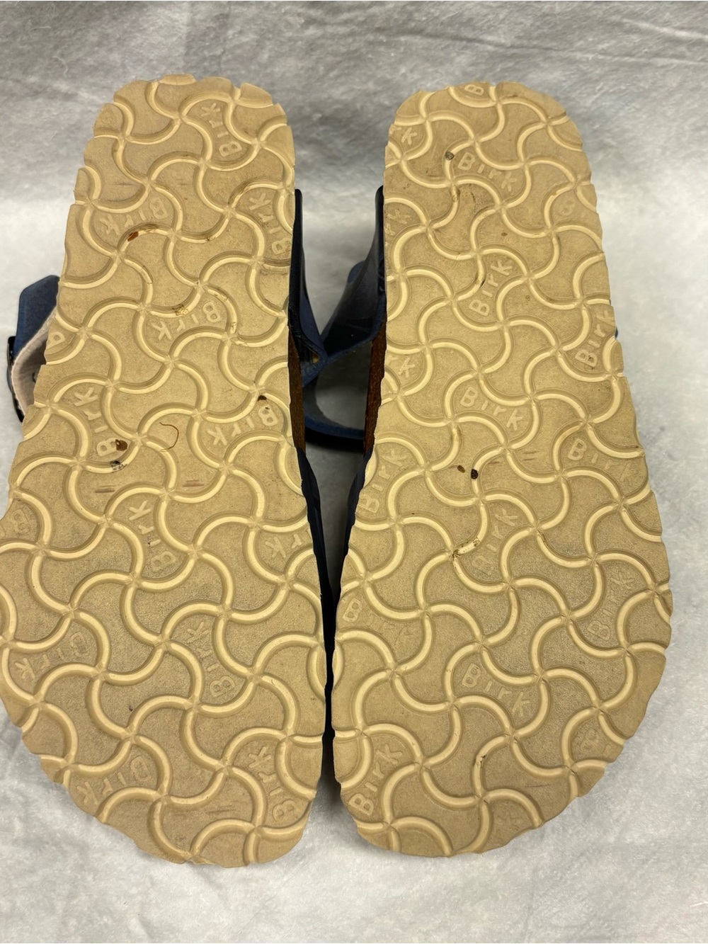 Birkenstock Blue and Cream Strappy Cork Footbed Sandals - Picture 5 of 7